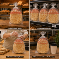Sac d'emballage plat en OPP imprimé sur mesure, haute clarté, qualité alimentaire, pour pain, pochette de conservation en plastique pour boulangerie