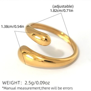Anillos Sencillos Chapados en Oro de 18k, Anillo Multicolor Ajustable con Recubrimiento PVD Antideslustre para Hombre, Joyería Occidental Moderna al por Mayor - Product Image 4