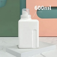 Bouteille en Plastique PEHD en Stock pour Lessive 250 ml 600 ml 1000 ml, avec Bouchon Doseur pour Lessive et Assouplissant Textile