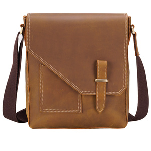 Bolso de hombro de cuero genuino para hombre, <span class=keywords><strong>bolsa</strong></span> de mensajero de cuero de vaca auténtico Retro, fabricante chino, venta al por mayor - Product Image 6