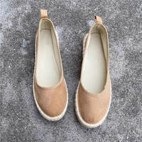 Espadrilles plates classiques pour femmes chaussures plates bout fermé mocassins à enfiler décontracté intérieur extérieur appartements