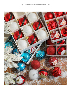 Shatterproof Xmas Ball Ornament Hanging Red and White <b>Christmas</b> Balls 12pcs/<b>box</b> 6cm Glitter <b>Christmas</b> Balls Ornaments Set - Product Image 6