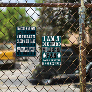 ป้ายโลหะสำหรับแฟนกีฬา ฉันเป็นแฟนฟิลาเดลเฟียที่แท้จริง ตกแต่งห้องเล่นเกมหรือห้องพักผ่อน - Product Image 2