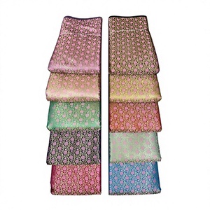 Fine Quality Eco-Friendly Brocade Jacquard Silk Fabric Medium Weight 200g/m Classic Floral Patterns for <b>Bridal</b> Clothing Home - Product Image 1