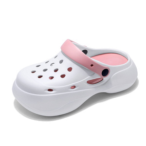 รองเท้าผู้หญิงสีขาวแบบสวม พื้นรองเท้า EVA หนา พร้อมพื้นรองเท้าด้านนอก PU ด้านบนและด้านในเป็น PU เพิ่มความสูง ใช้ได้ทั้งภายนอกและภายในอาคาร - Product Image 5