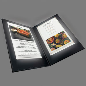 Porta Menús de Cuero Sintético Negro del Fabricante, Libro de Menús LED Recargable, Libro de Menús LED de 4 Páginas Tamaño A4 - Product Image 2