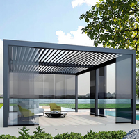 Pergola bioclimatique en aluminium à télécommande, best-seller, pavillon extérieur en promotion pour restaurants et hôtels