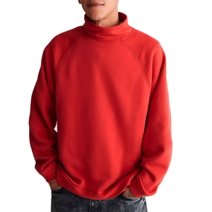 Sudaderas para Hombre, Gran Venta, Mejor Calidad, Nuevo Estilo, 100% Felpa, Manga Raglán, Color Rojo Sólido, Sudadera Informal de Otoño - Product Image 1