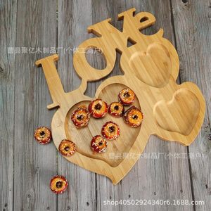 Wooden Love Heart Shaped <b>Tray</b> Natural Color For Snacks Desserts Parties Coffee <b>Tea</b> Serving - Product Image 1