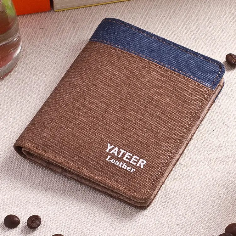 YATEER top quality PU leather men wallet fashion splice purse dollar price carteira masculina Striped simple style wallet