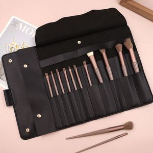 PU Leather Roll-up Multi-Slot Foldable Water Resistant Portable <b>Makeup</b> Brush <b>Case</b> & Organizer Travel for Bag for Women - Product Image 1