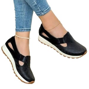 <span class=keywords><strong>Scarpe</strong></span> Casual Grandi da <span class=keywords><strong>Donna</strong></span> Traspiranti Tinta Unita <span class=keywords><strong>Comode</strong></span> Slip-On Punta Tonda Piattaforma Suola Morbida Semplici per Tempo Libero e Viaggi - Product Image 5