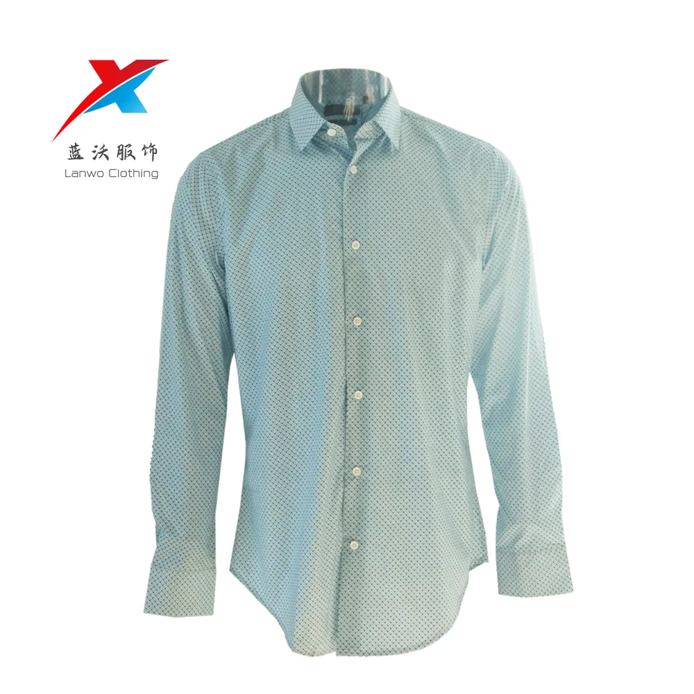 New Fashion 2021 Men 100% Cotton Shirts Custom Embroidered Logo Long Sleeve Formal Bleach Shirt