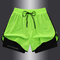 Shorts de sport et de plage pour hommes personnalisés, à séchage rapide, imperméables, 2 en 1, avec doublure de compression