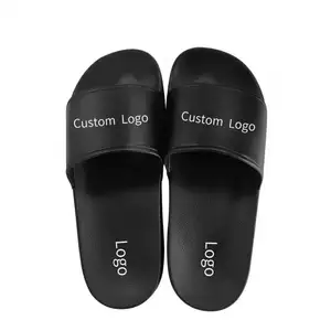 Fabrika özel klasik plaj slaytlar sandalet yeni tasarlanmış siyah Unisex terlik rahat açık slayt
