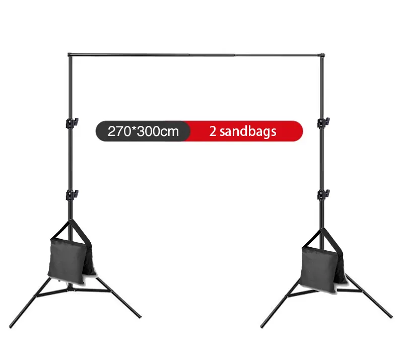 Vendita calda 2.7x3m Portatile Fotografia Fotografica di matrimonio fondale Stand con traversa telescopica attrezzature fotografiche