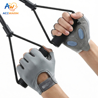 Gants de musculation AceWarm unisexes sans doigts, rembourrés, avec sangle de poignet réglable pour le cyclisme et les sports