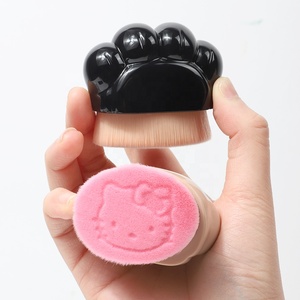 DIAS vente en gros de haute qualité mignon noir rose patte de chat liquide plat personnalisé mini pinceau de fond de teint unique - Product Image 2
