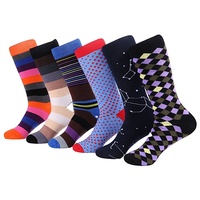 Chaussettes habillées personnalisées avec logo pour hommes, en coton, colorées et amusantes, pour hommes gays, chaussettes tube tendance, chaussettes habillées en stock