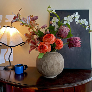 <span class=keywords><strong>Vase</strong></span> en céramique chinoise moderne style Wabi-sabi pour arrangements floraux texturés, décoration de hall d'hôtel et de showroom, fleurs à base d'eau - Product Image 4
