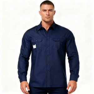 Chemise décontractée en jean à manches longues coupe classique pour homme, avec logo personnalisé, séchage rapide, col boutonné, sérigraphie, pour l'automne - Product Image 1
