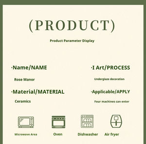 Juego de <span class=keywords><strong>Vajilla</strong></span> de Porcelana Verde Vintage Francés, Plato <span class=keywords><strong>para</strong></span> Pasta, Tazón <span class=keywords><strong>para</strong></span> Ensalada, Tazón <span class=keywords><strong>para</strong></span> Sopa, en Caja de Regalo de Lujo - Product Image 2