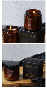 Velas Aromáticas de Lujo en Tarro Marrón de 3.5 oz, Marca <span class=keywords><strong>Privada</strong></span> OEM, Cera de Soja, Aceites de Fragancia, Aromaterapia, con Tapa de Metal Negra - Product Image 5