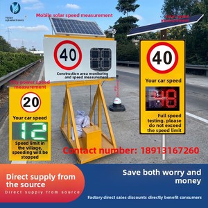 Tùy chỉnh năng lượng mặt trời-Powered Radar Đồng hồ tốc độ cao tốc độ phát hiện với LED hiển thị cho cảnh báo giao thông - Product Image 3