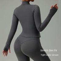 Combinaison de yoga à manches longues avec fermeture éclair pour l'hiver, veste de course et de fitness pour femmes, respirante, résistante à l'eau, séchage rapide, Cloud Sense