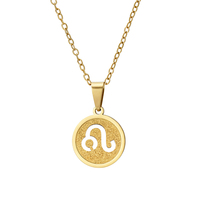 Lincy 12 Horoscopes Zodiaque Pendentif Collier En Acier Inoxydable Bijoux pour Femmes Hommes Pendentif 12 Constellés Collier