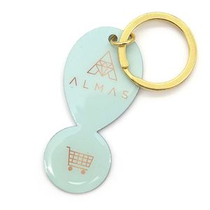 Shopping Trolley Pound Coin Token Key Ring Supermarket Shopping Cart Unlock Key Coin Trolley Keychains - Product Image 6