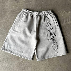 Erkekler İçin Özel Kamuflaj Desenli Şortlar %100 Pamuk Fransız Havlusu Nakışlı Elastik Belli Şortlar Ağır Ter Emici Spor Kamuflaj Şortlar - Product Image 3