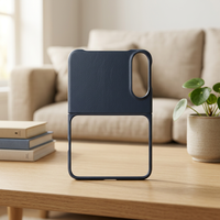 Étui de protection pliable de style professionnel avec cadre en verre frontal pour iPhone 18, étui à rabat en cuir avec cercle magnétique antichoc
