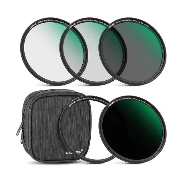 NEEWER Magnetic ND Lens Filter ND4 ND8 ND64 ND1000 Magnetic Grey Filter with Magnetic Adapter Ring Lens Filter Set