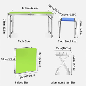 <span class=keywords><strong>Table</strong></span> et chaise pliantes portables pour l'intérieur, l'extérieur, le jardin, les fêtes, les pique-niques, le camping, les barbecues, les restaurants, les mariages, les marchés, les événements - Product Image 6