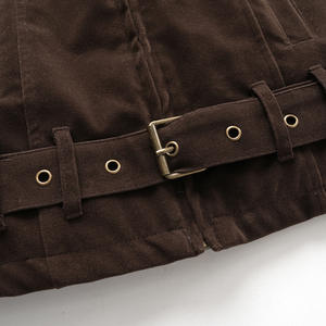 جاكيت بومبر شتوي جديد بتصميم أمريكي عتيق باللون الوردي الفاتح مع ياقة قابلة للطي محشو بالبوليستر - Product Image 3