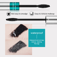 Mascara sans logo 2in1 étanche 4D fibre de soie double brosses allongeant les cils épaississants sans agglomération Mascara sans marque