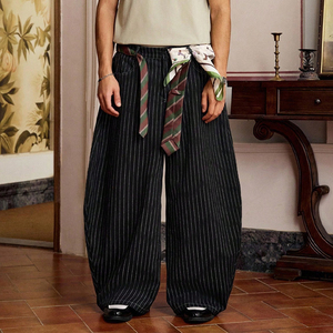 <span class=keywords><strong>Jeans</strong></span> <span class=keywords><strong>Larghi</strong></span> da Uomo alla Moda, Casual, con Ricami a Righe, Unisex, a Gamba Larga, Plissettati, in Denim a Righe Sottili - Product Image 1