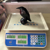 Wholesale Crystal Nature Gemstone Handmade Bird Figurines Animal Carvings Black Obsidian Raven for Home Decoration