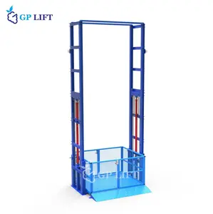 Electrical Control Platform Heavy For Warehousewall Mounted Freight Hydraulic Lead Rail Platform Cargo Lift Goods Elevator