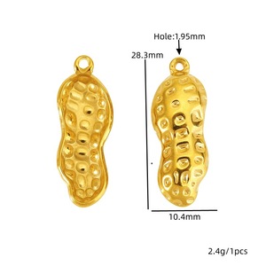Colgante de acero inoxidable chapado en oro de 18 quilates con diseño de escarabajo, cacahuete y margarita, accesorios de joyería para bricolaje, para collares y pulseras - Product Image 2