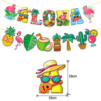 Décorations de fête Luau, kit de fête d'été hawaïenne sur la plage pour adultes, bannière « ALOHA », ballons, décoration de gâteau, décoration de table