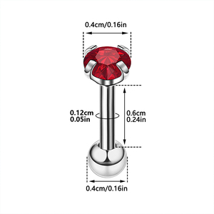 Zesen acciaio inox bilanciere borchie <span class=keywords><strong>orecchini</strong></span> 5mm elica <span class=keywords><strong>Tragus</strong></span> Piercing CZ orecchio borchia a forma di cuore zircone di diamante <span class=keywords><strong>per</strong></span> anniversario - Product Image 3