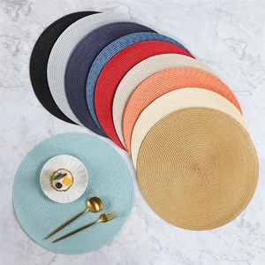 Runde PP-Gewebte Tischsets Hitzebeständig Langlebig Natürlich Umweltfreundlich Universell für Hotel Hochzeit Restaurant Heimgebrauch - Product Image 1