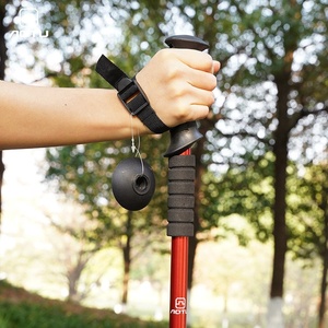 Bâton de marche télescopique portable d'extérieur en aluminium et caoutchouc pour les personnes âgées Bâton HS extensible d'autodéfense Canne de voyage de 340mm - Product Image 2