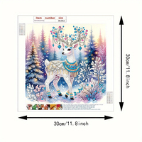 Kit de Peinture Diamant 5D Renne de Noël 30x30cm, Perles de Cristal de Forme Spéciale, Perles Partielles, Art Diamant DIY, Décoration Maison, Cadeau