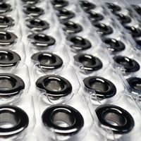 Grommet dua bagian berlapis kain ramah lingkungan warna gunmetal untuk tas, sepatu, kulit, kanvas, aksesoris perangkat keras