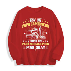 Soy Un Papa Camionero Spanish Truck Graphic Sudadera Cuello Redondo, Almacén de EE. UU., 6 Colores - Product Image 3