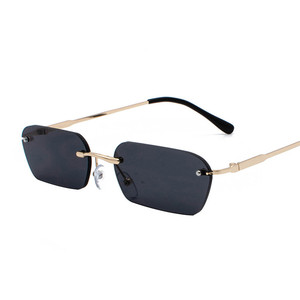Wholesale Randloze <strong>Bril</strong> Frameless Metal Rimless Small Rectangle Rectangular Sun Glasses UV400 Unisex Gafas De Sol Sunglasses - Product Image 6