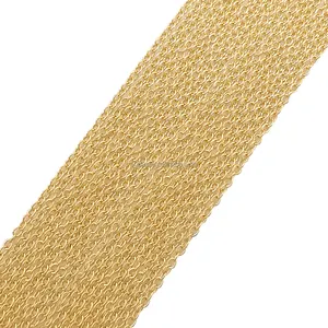 การออกแบบที่เรียบง่ายขายส่งสินค้าใหม่14พันสีเหลืองทองรอบ O สายโซ่สร้อยคอเครื่องประดับโซ่ทองสำหรับผู้หญิงผู้ชายของขวัญ